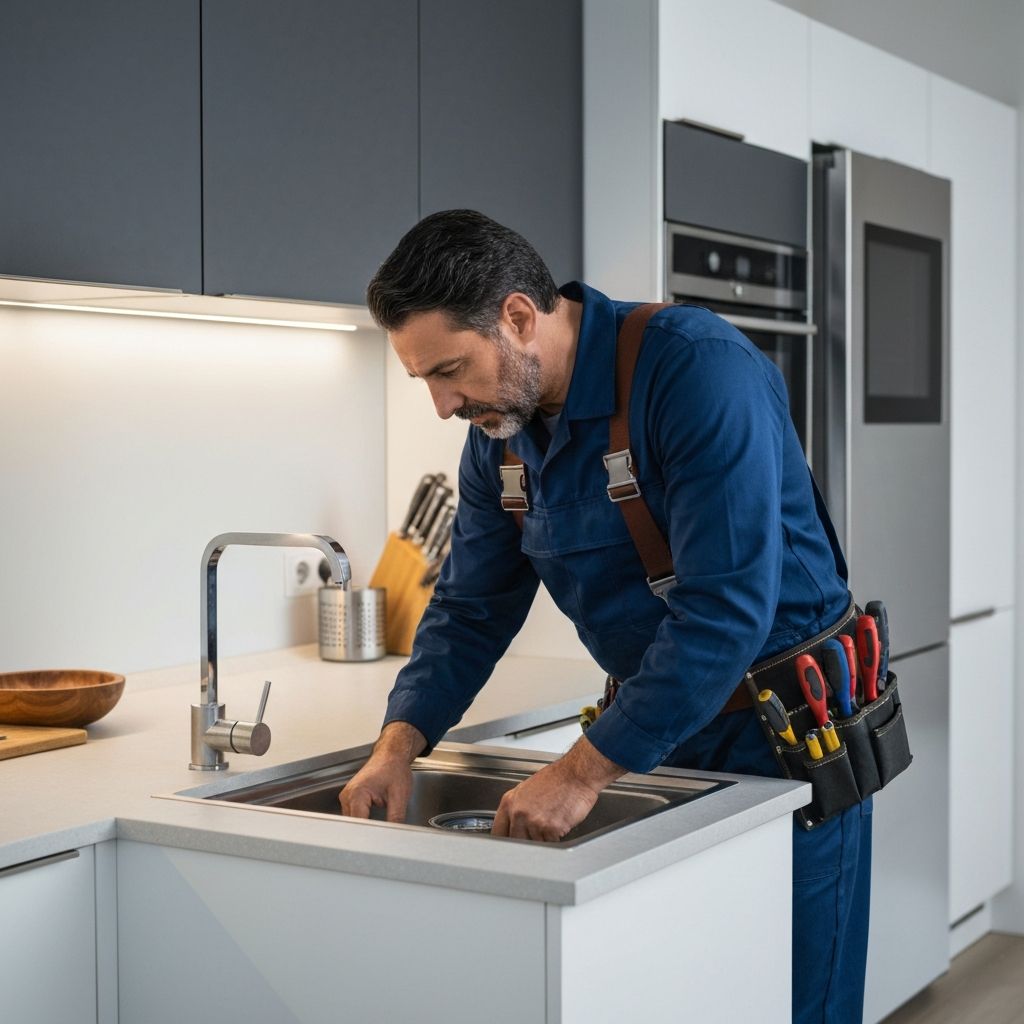 Emergency plumber at work